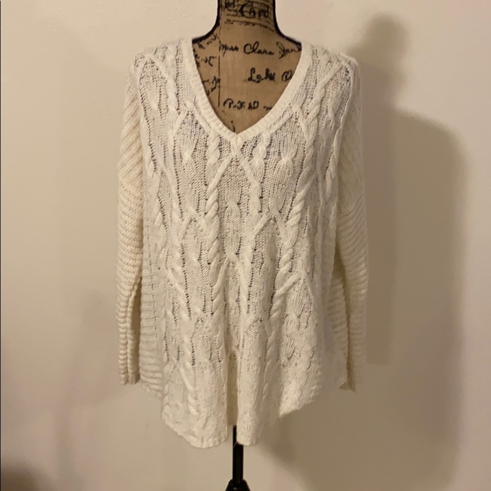 Cream cable knit sweater